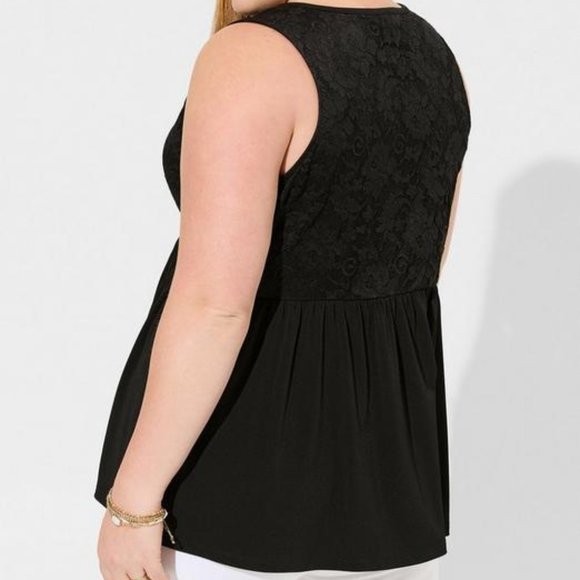 ❤️NWT VINTAGE TORRID TANK - LACE BABYDOLL KEYHOLE CAMI - FLOWY - PLUS SIZE - Picture 2 of 16